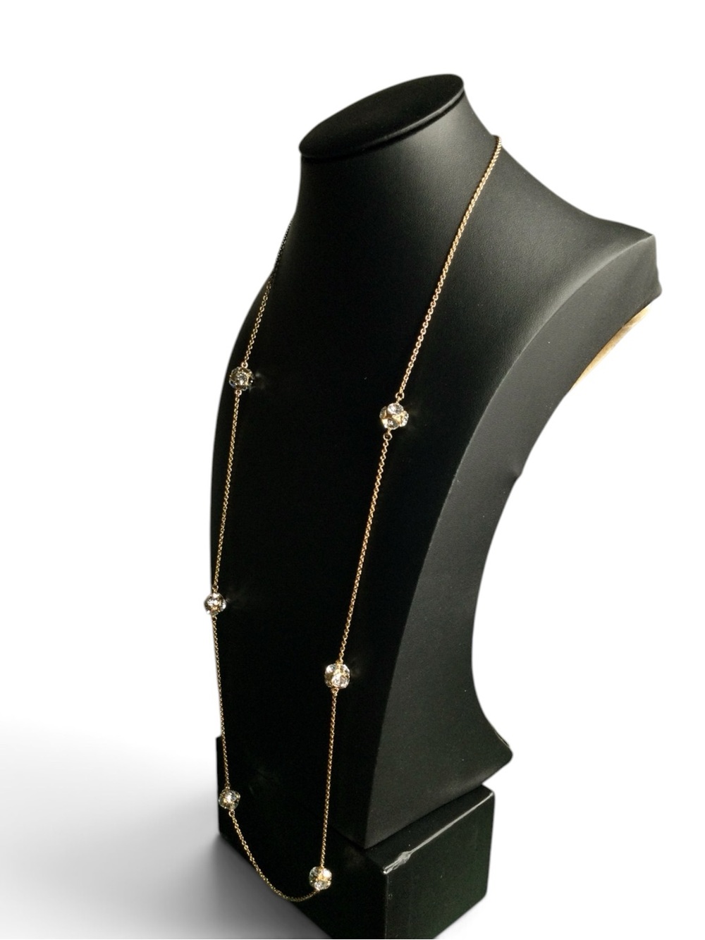 Kate Spade Gold Crystal Station Necklace AB Sparkle Adjustable - Picture 6 of 15